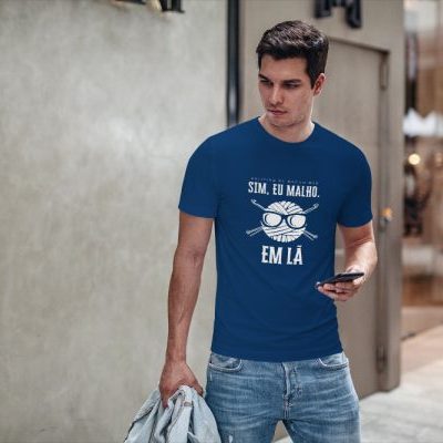 T-Shirt mockup stylish man with phone on street (17)